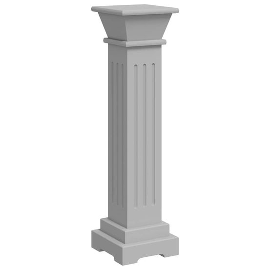 Support pilier classique carré pour plantes gris 17x17x66cm mdf