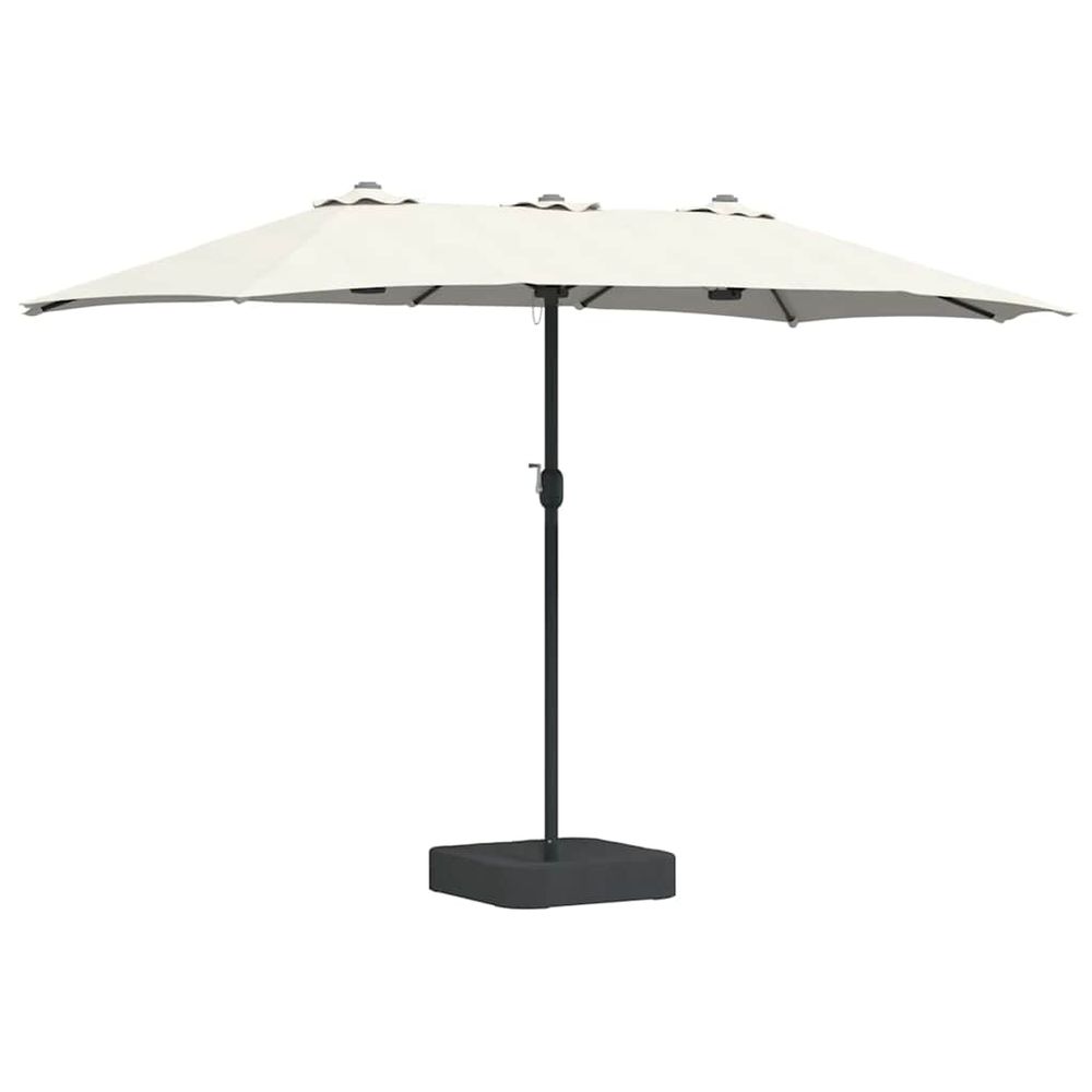 Parasol de jardin 385 x 209 x 244 cm polyester et acier sable