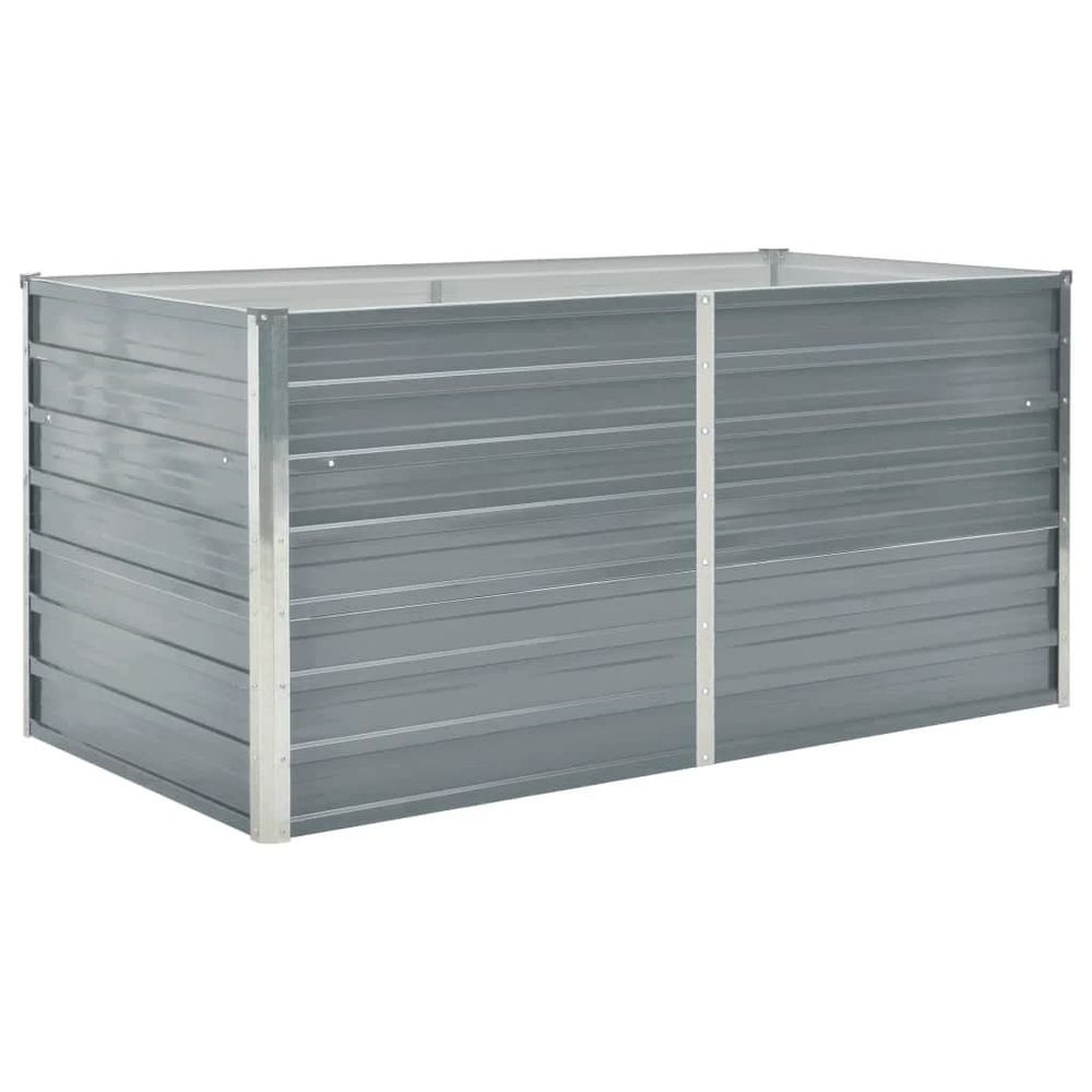 Jardinière 160 x 80 x 77 cm gris acier galvanisé