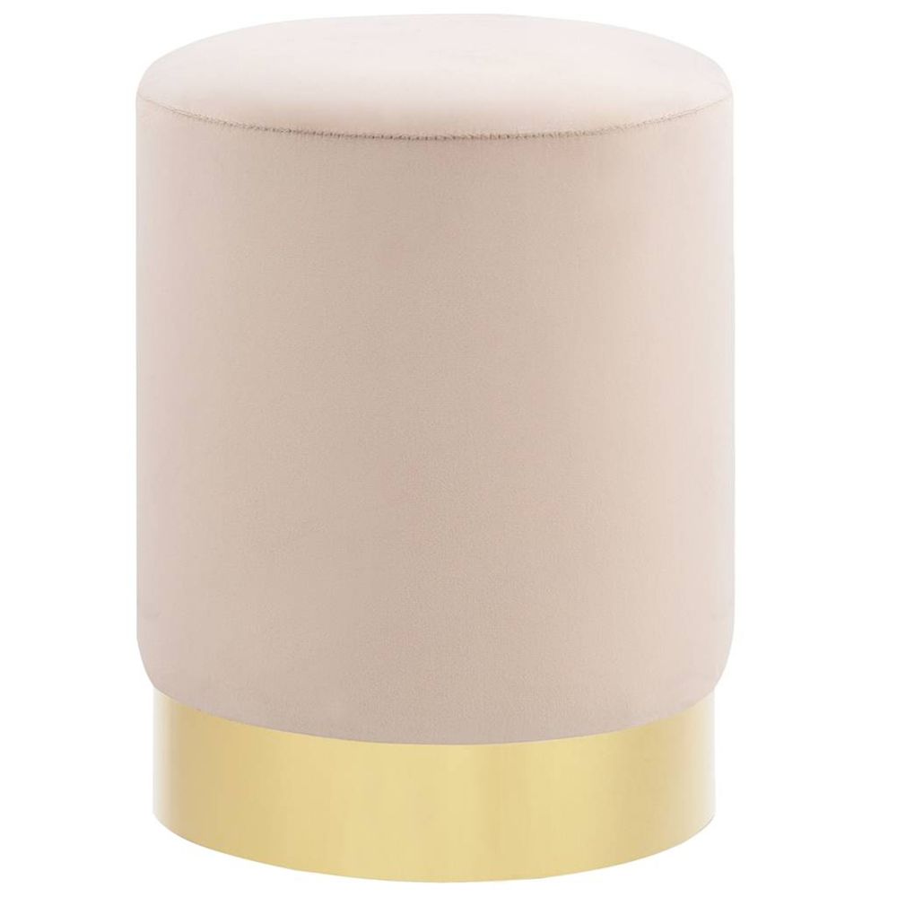 Tabouret Abricot et dorÃ© Velours