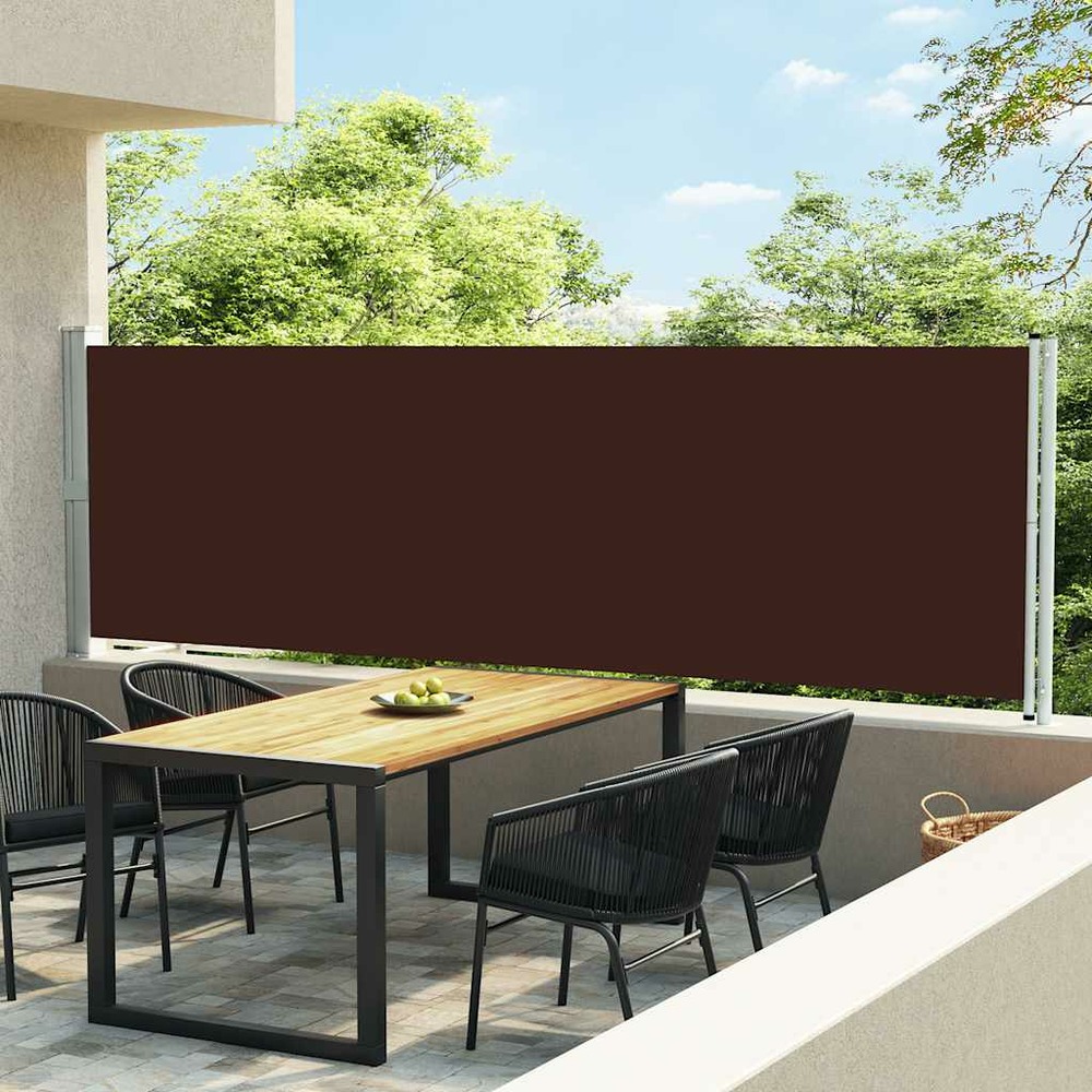 Auvent latéral rétractable de patio 140x600 cm marron