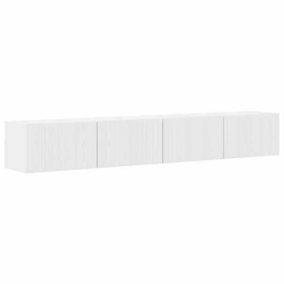 Meuble tv mural 2 pcs blanc brillant 60 x 31 x 29.5 cm
