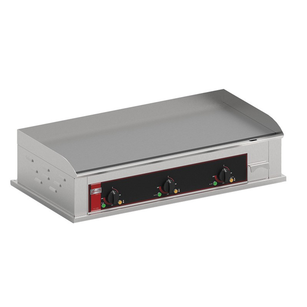 Plaque lisse à snacker electrique en acier décarburé - 900 x 400mm - sofraca