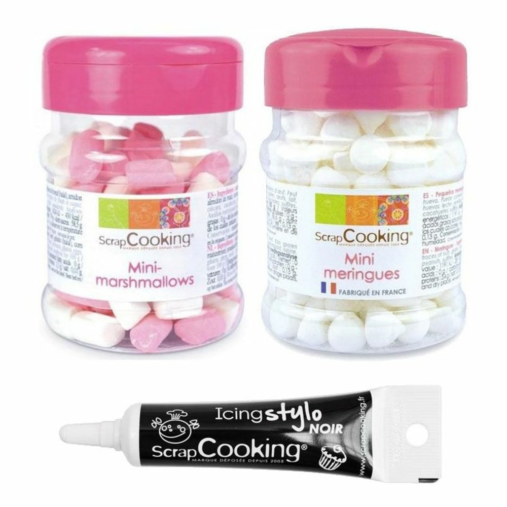 Mini meringues & marshmallows + stylo glaçage noir