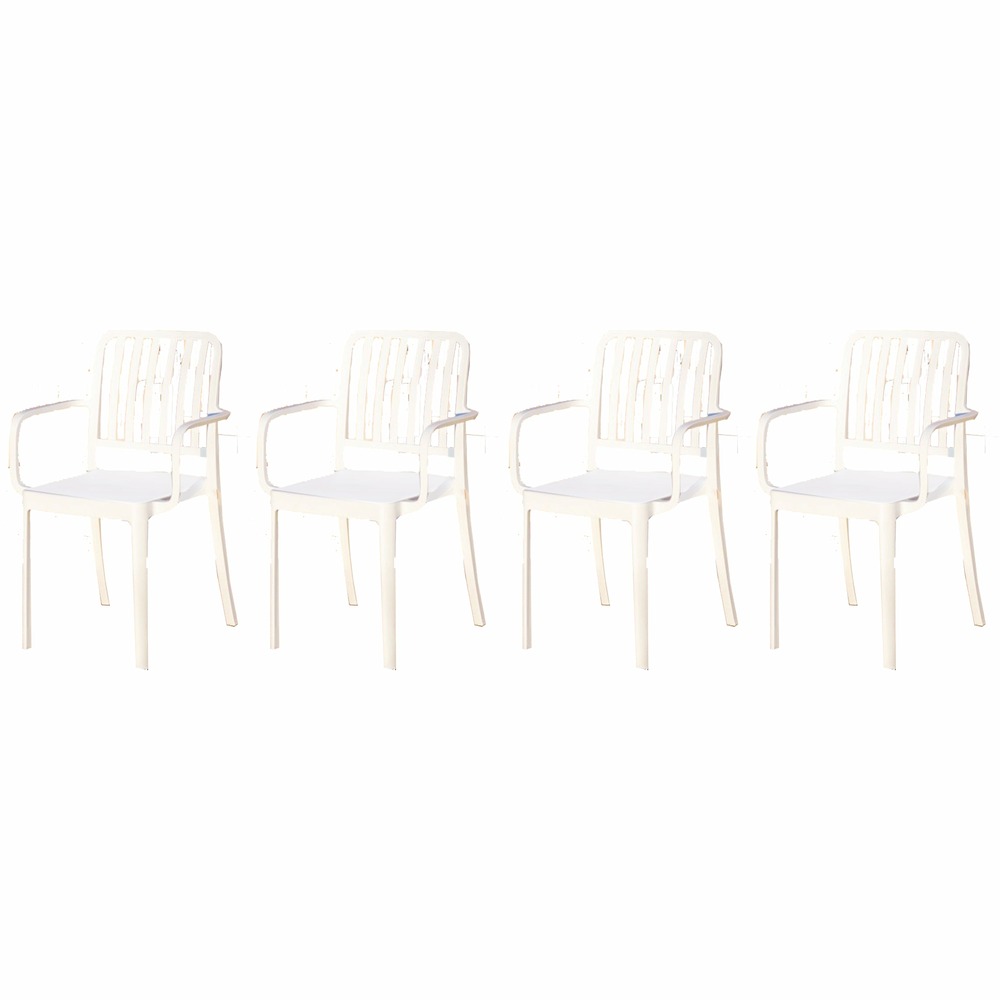 Lot de 4 chaises scandinave aluminium blanches SAMOA