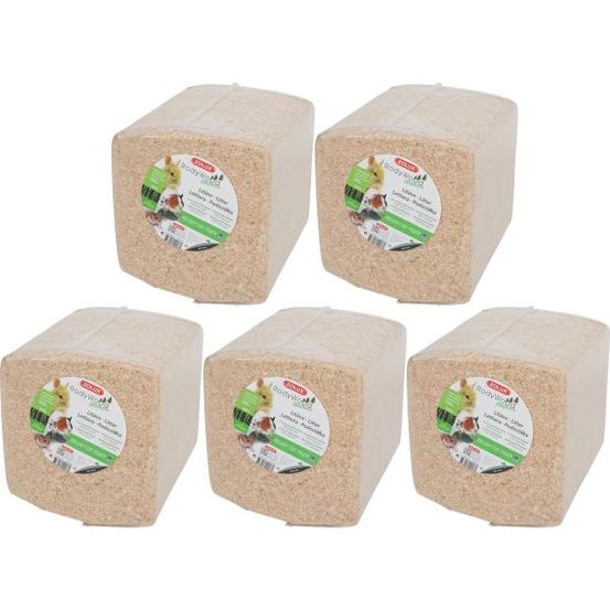 Litière lapin bois copeaux de pin 165l lot de 5