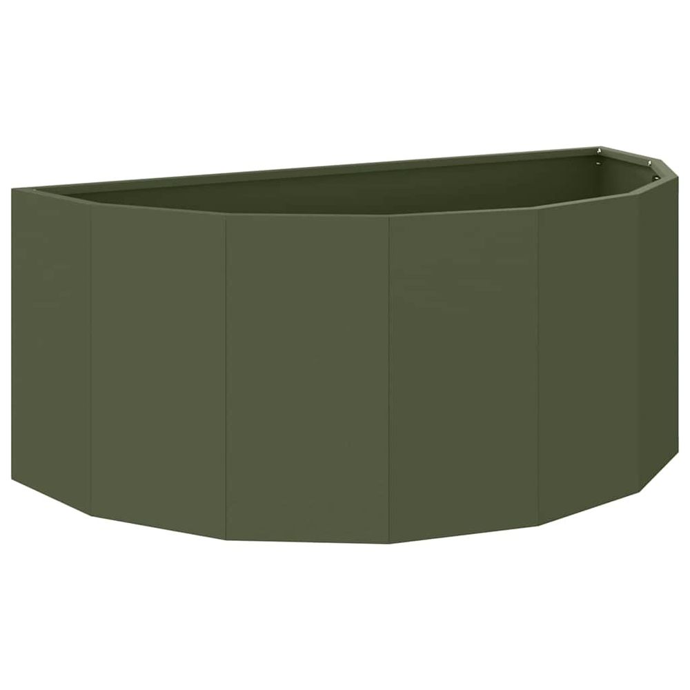 Jardinière vert olive 90 x 45 x 35 cm acier