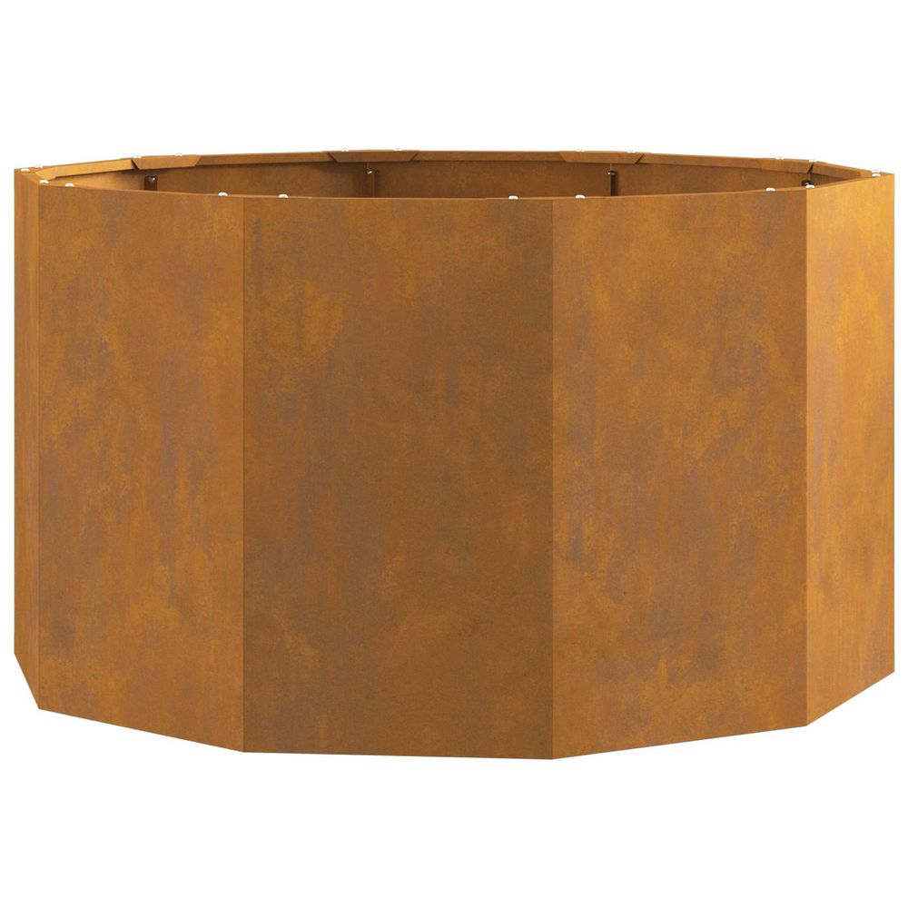 Jardinière d'extérieur rouillé 90 x 90 x 50 cm acier patiné