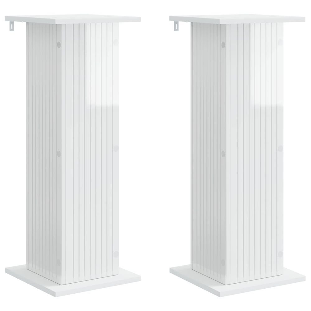 Support de plante 2 pc blanc brillant 30,5 x 30 x 80,5 cm