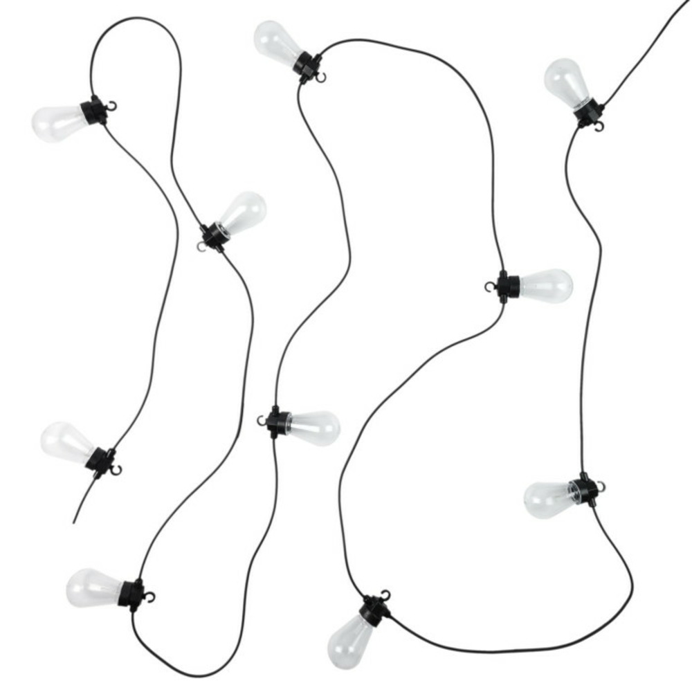Guirlande lumineuse extérieur ampoule transparente 5m noir