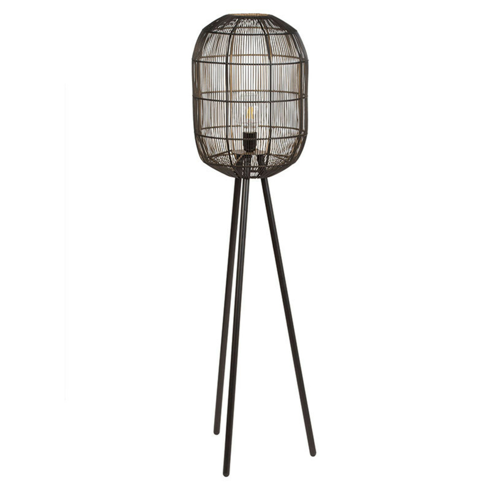 Lampe haute métal noir sanuki 31x31x123cm