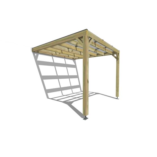 Pergola bois • 3m x 3m • adossée • sens largeur • couverture étanche transparente incluse • livraison comprise