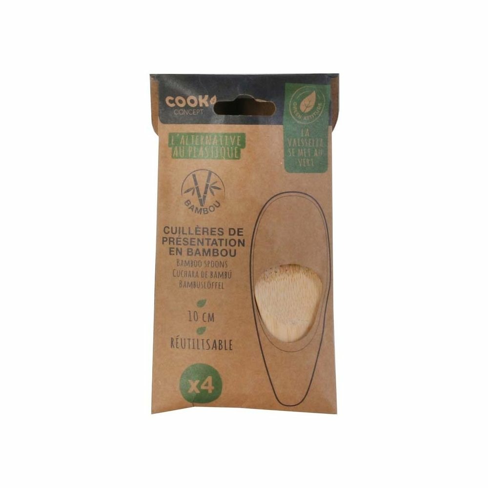 Cuillère de dégustation en bambou (lot de 4)
