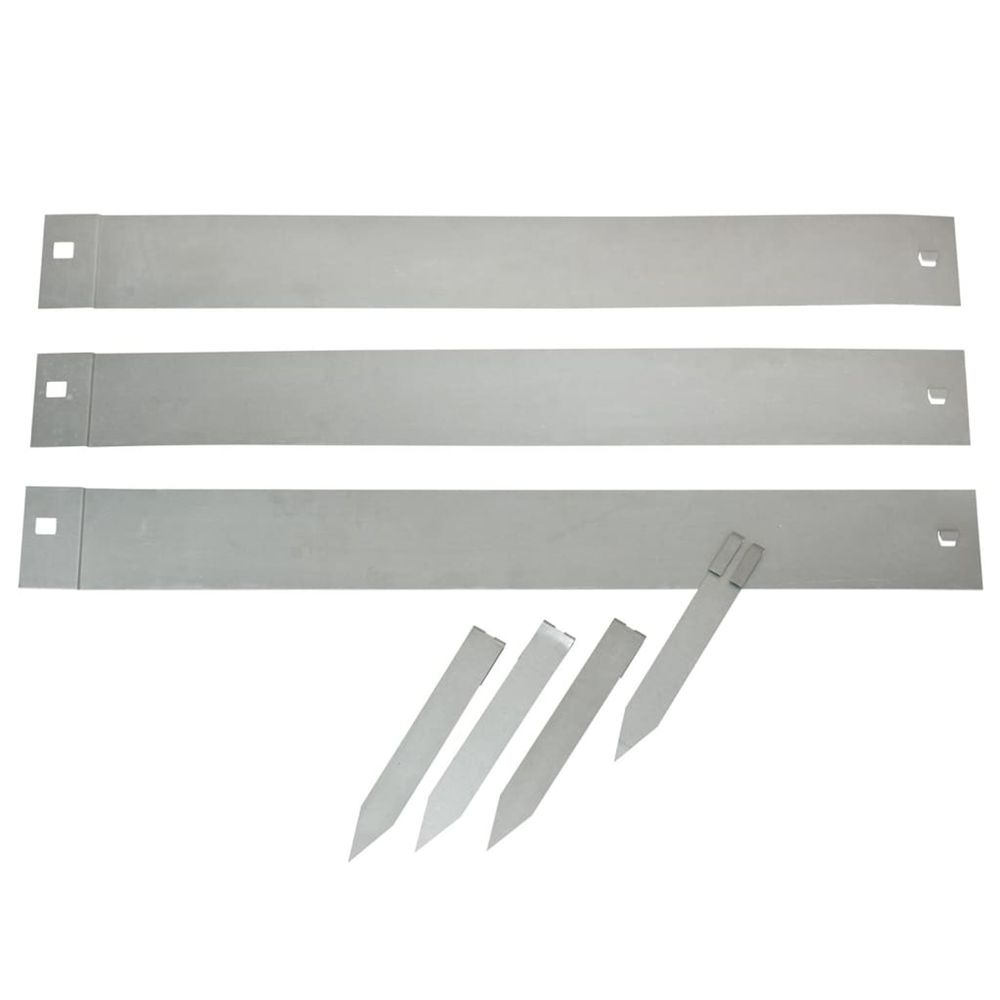 Bordures de jardin 3 pcs 91,4x10,2 cm acier