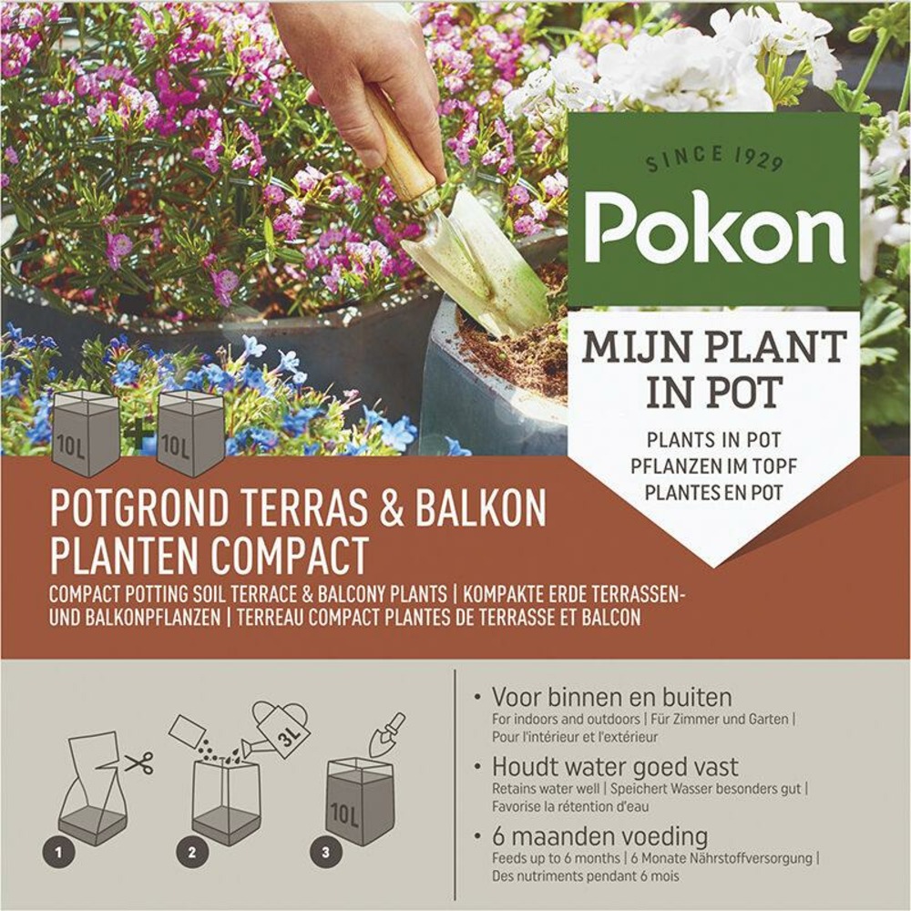 Terreau compact pour plantes de balcon et terrasse - 20l