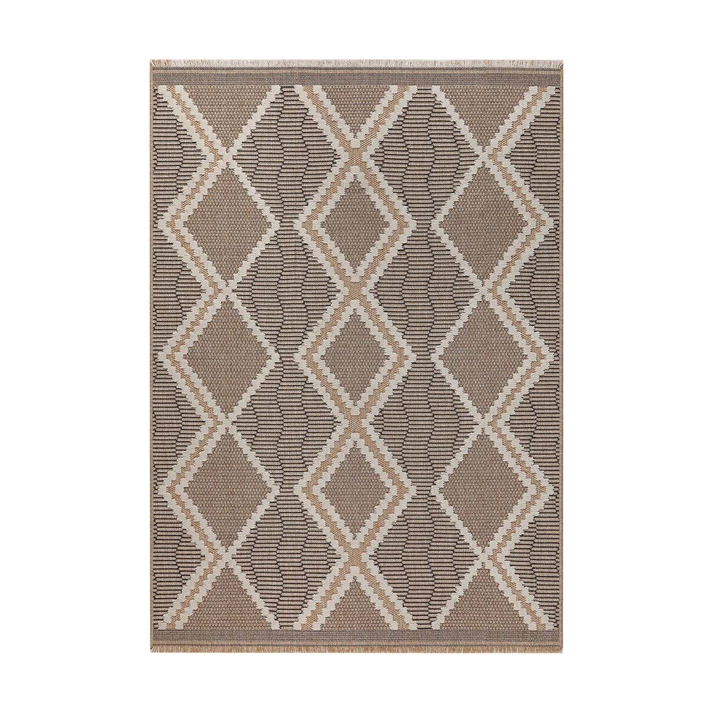 Tapis intérieur extérieur aspect jute noire tijuana 9048 170 x 120 cm