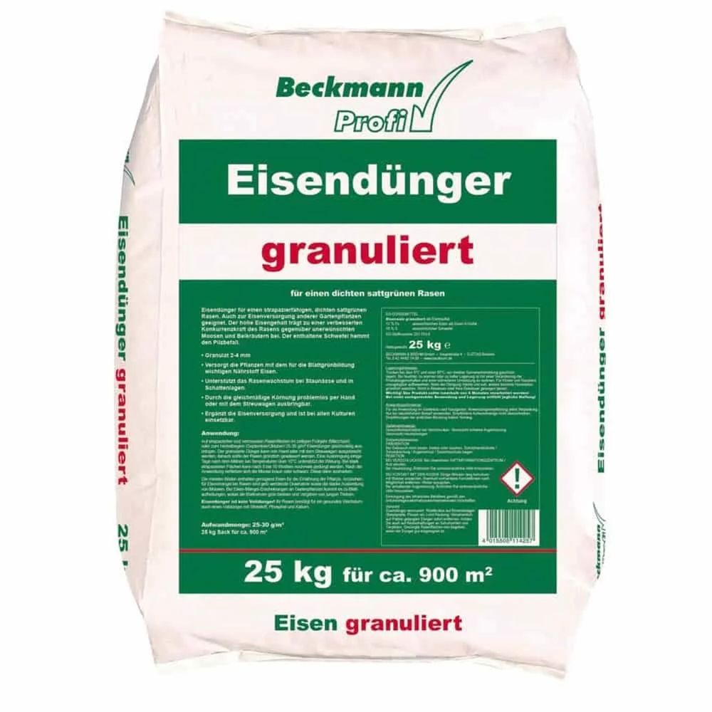 Engrais gazon 25 kg, engrais fer, granulé 2-4mm, pour env. 900m², anti mousse gazon