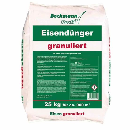 Engrais gazon 25 kg, engrais fer, granulé 2-4mm, pour env. 900m², anti mousse gazon