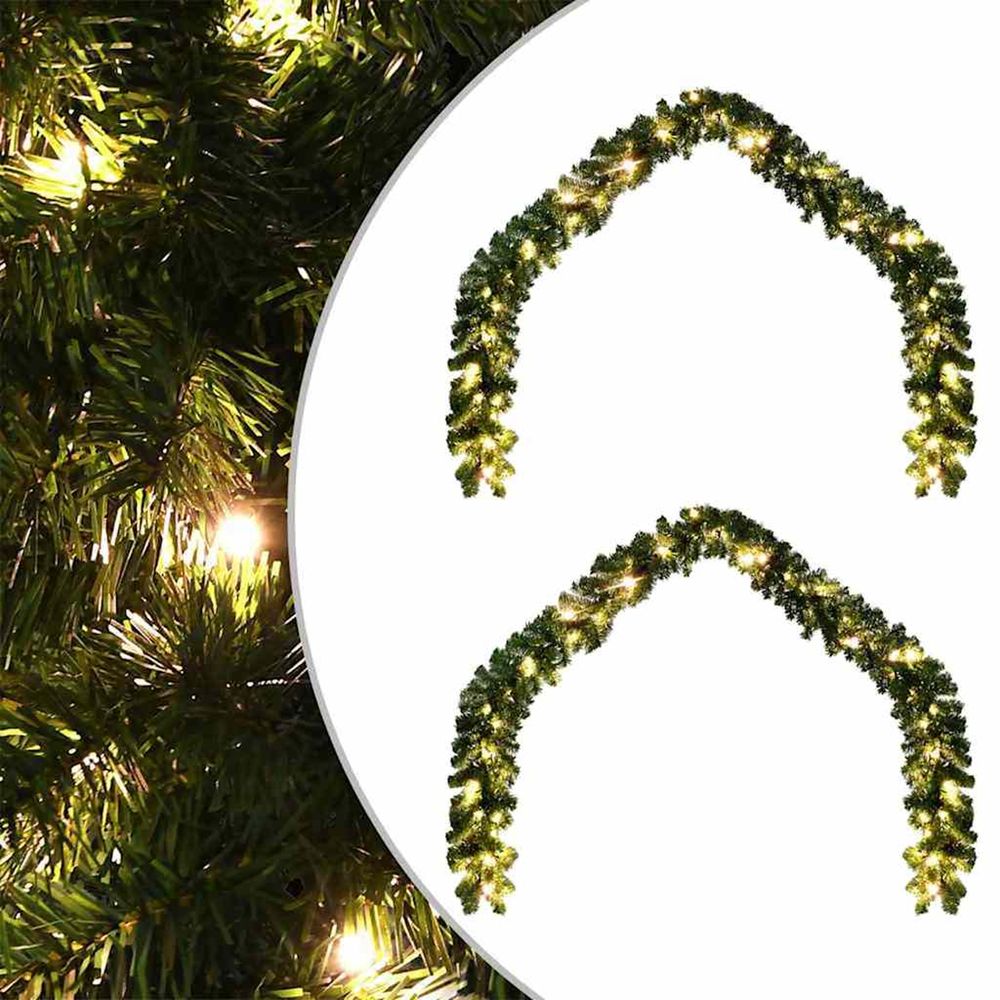 Guirlande de noël 2 pc 600 led vert 20 m pvc