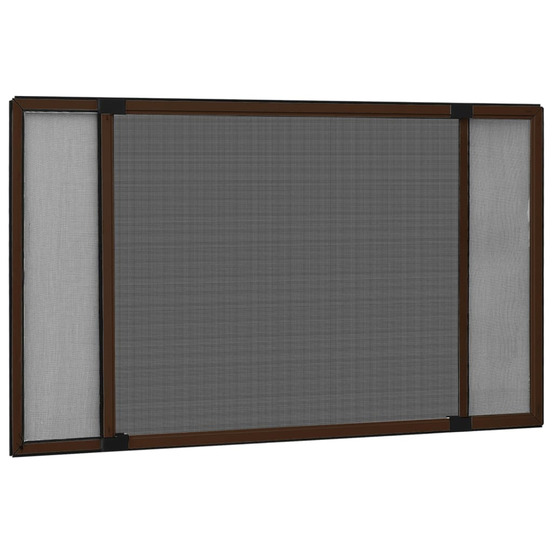 Moustiquaire extensible pour fenêtres marron (75-143)x50 cm