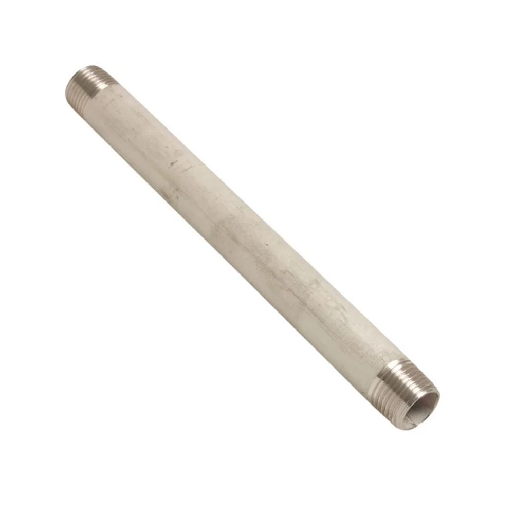 Mamelon inox 3/8, raccord fileté, acier inoxydable 316