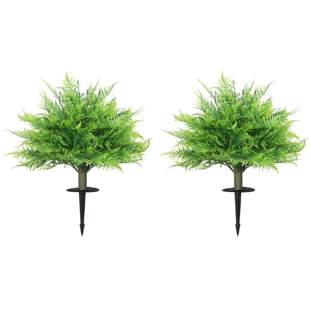 Fougère boston artificielle lot 2 pe et aluminium jardin balcon décoration durable 60cm vert