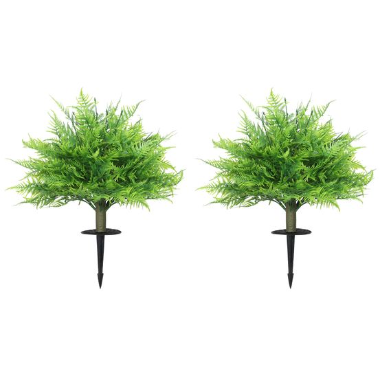 Fougère boston artificielle lot 2 pe et aluminium jardin balcon décoration durable 60cm vert