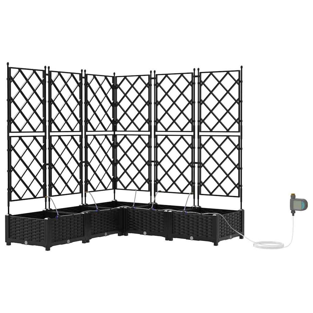 Cache-pot de jardin 5 pc noir 120 x 120 x 126 cm pp