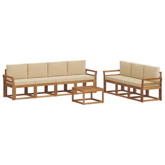 Ensemble de canapés d'extérieur 8 pcs naturel et beige