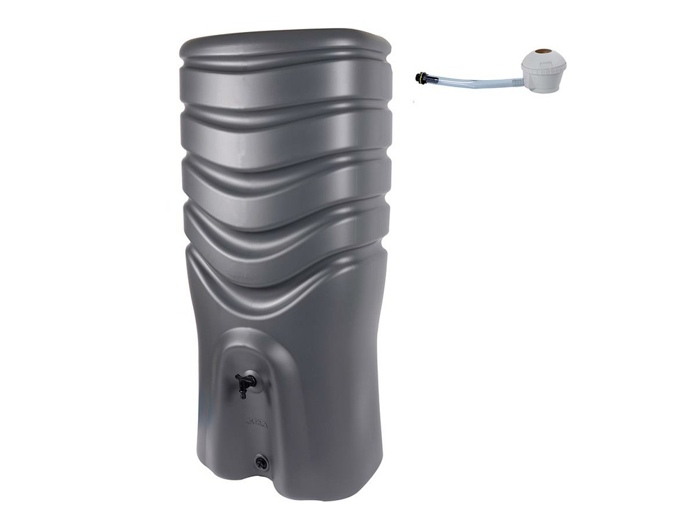 Récupérateur d'eau de pluie 550 l récup'o + kit collecteur - coloris anthracite