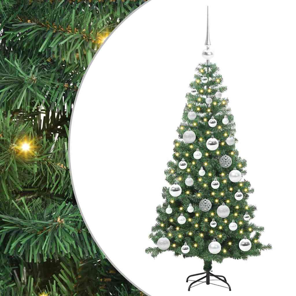Sapin de noël avec 150 led avec support vert 120 cm pvc