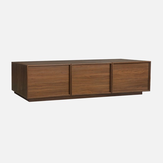 Meuble tv décor bois 3 portes 180cm l 180 x p 43 x h 45cm - kuba