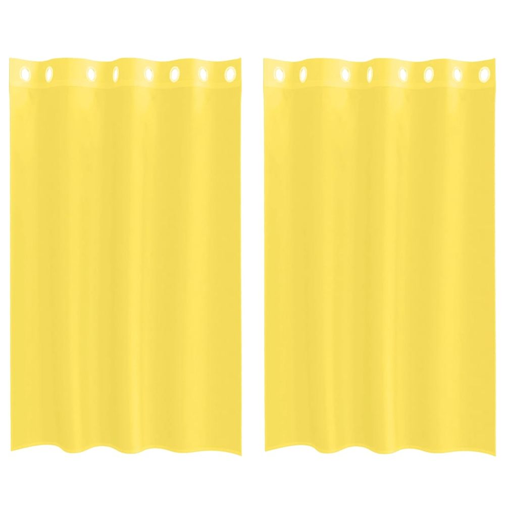 Rideaux en voile avec œillets 2 pcs jaune
