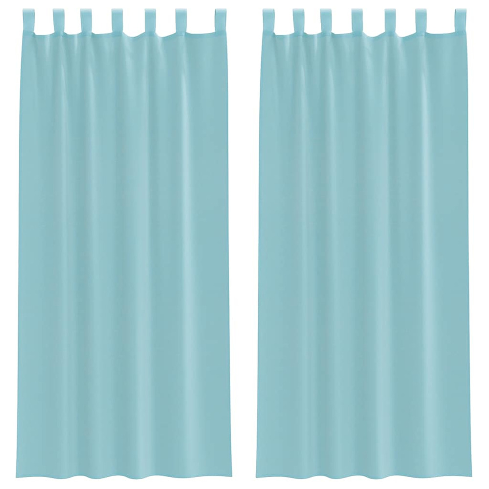 Rideaux en voile avec boucles 2 pcs turquoise 140x225 cm