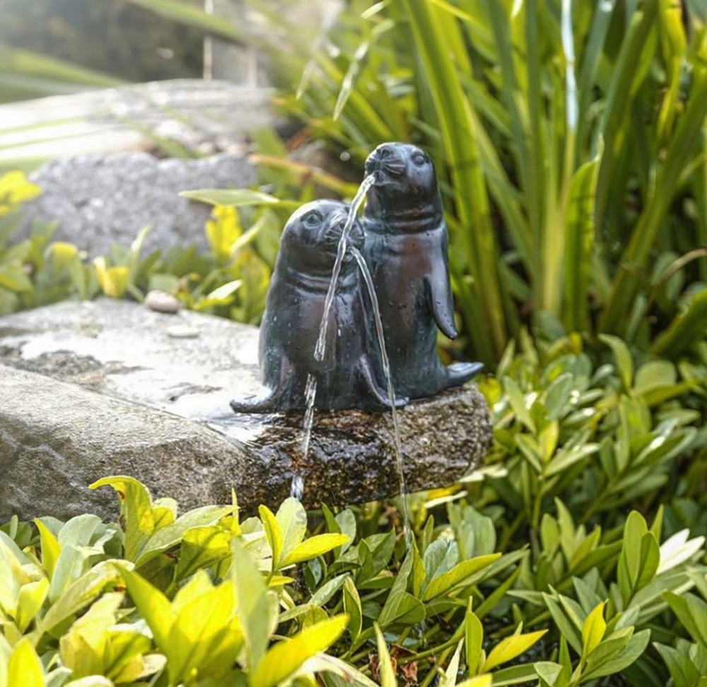 Sujet cracheur phoque paula et paul l 20cm x h 22cm