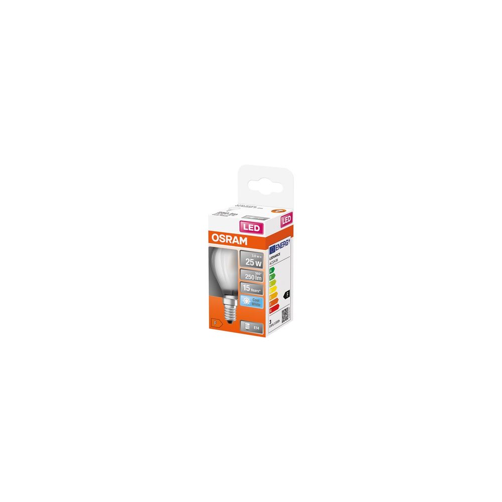 Ampoule led sphérique e14 4000k éclairage led froid verre dépoli - ledvance gp