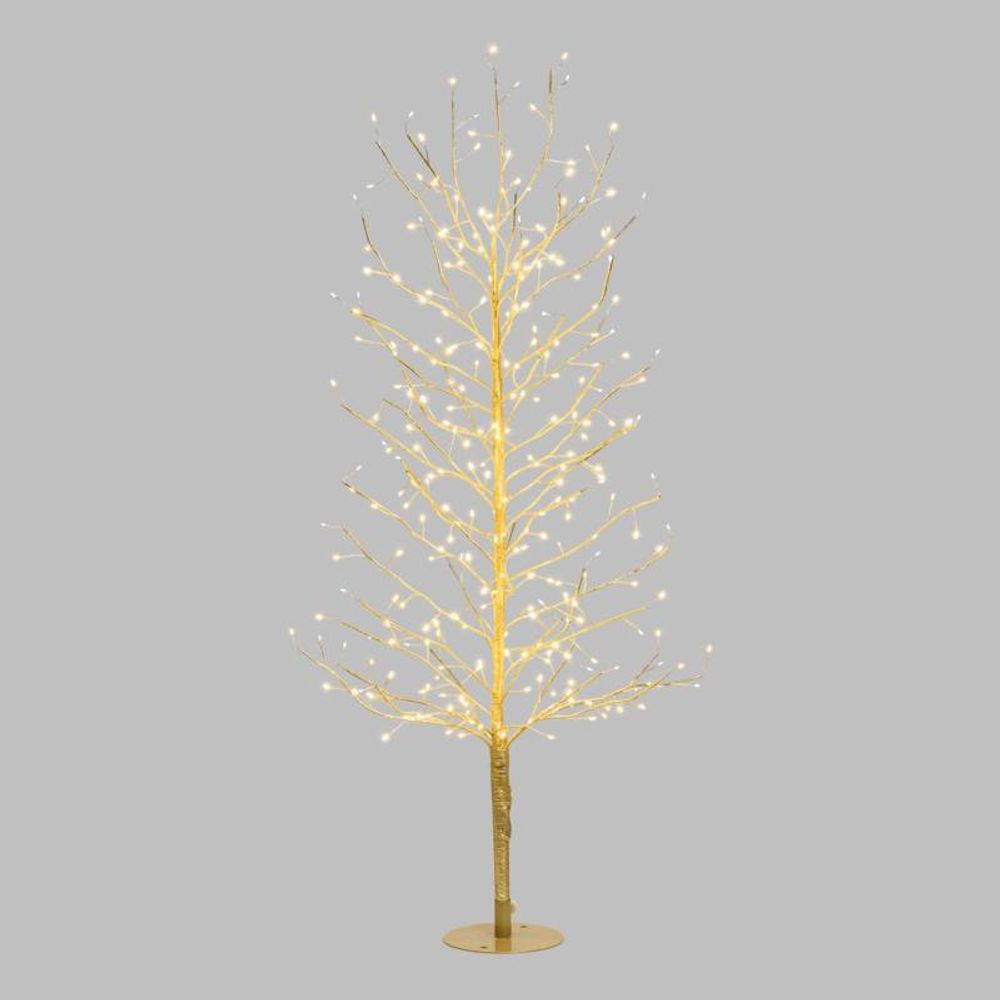Arbre lumineux branche tilleul champagne h120cm 330 micro-led flash lotti