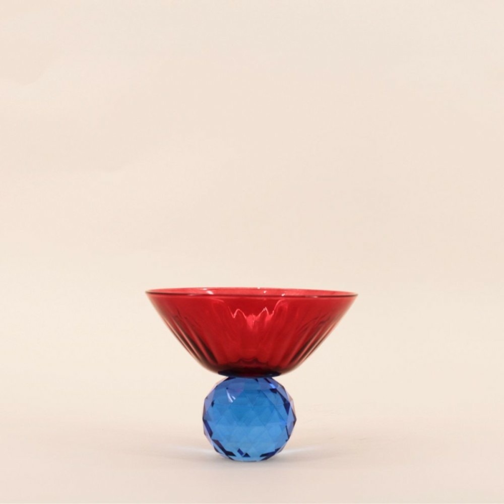 Coupe bicolore en cristal à facettes