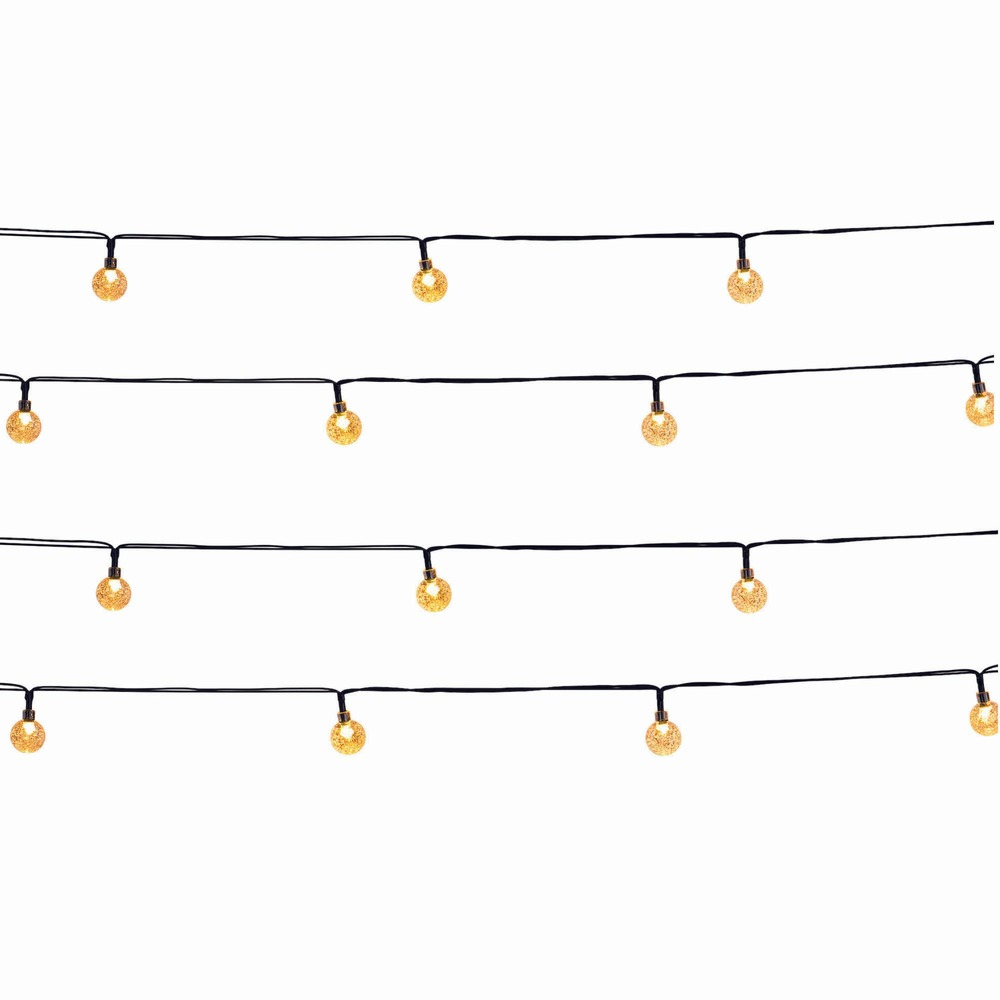 2 guirlandes solaire festy white 20 globes 5.8m