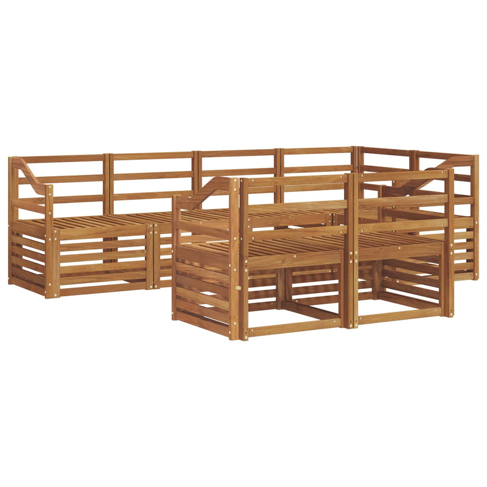Ensembles de canapés 7 pcs naturel bois d'acacia massif