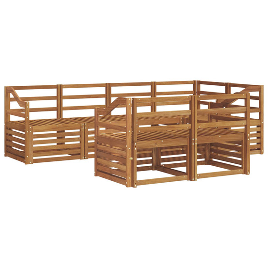 Ensembles de canapés 7 pcs naturel bois d'acacia massif