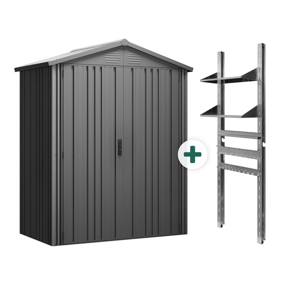 Abri de jardin extérieur pioneer y20 – étagère et supports inclus – montage autoportant – serrure 168x68x200cm – 1,14m²