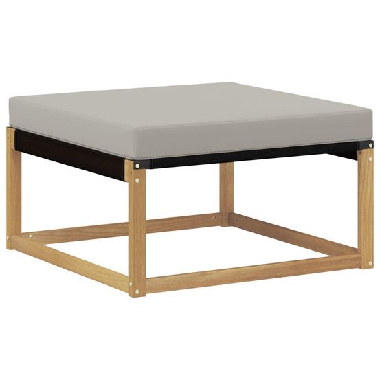 Pouf d'extérieur bois d'acacia massif blanc