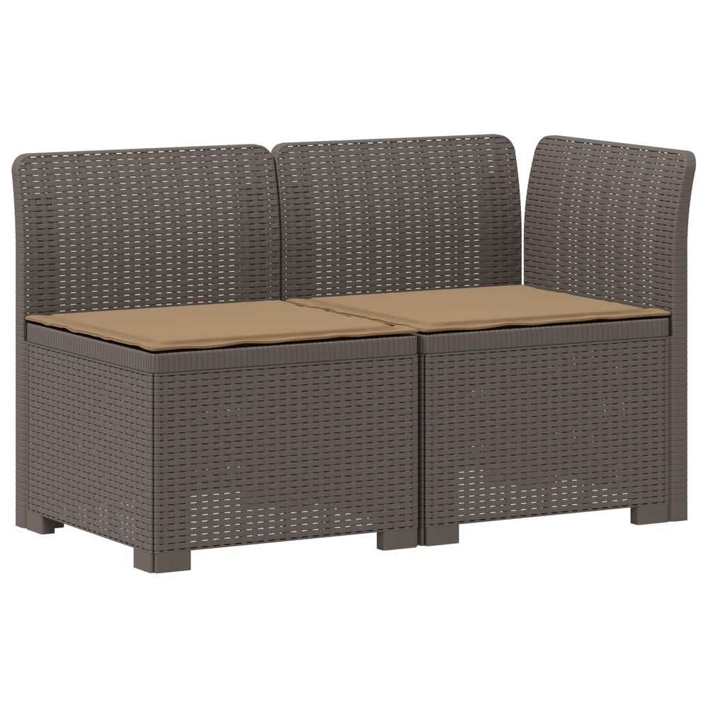 Canapé de jardin 2 places avec coussins look rotin 2 place pp