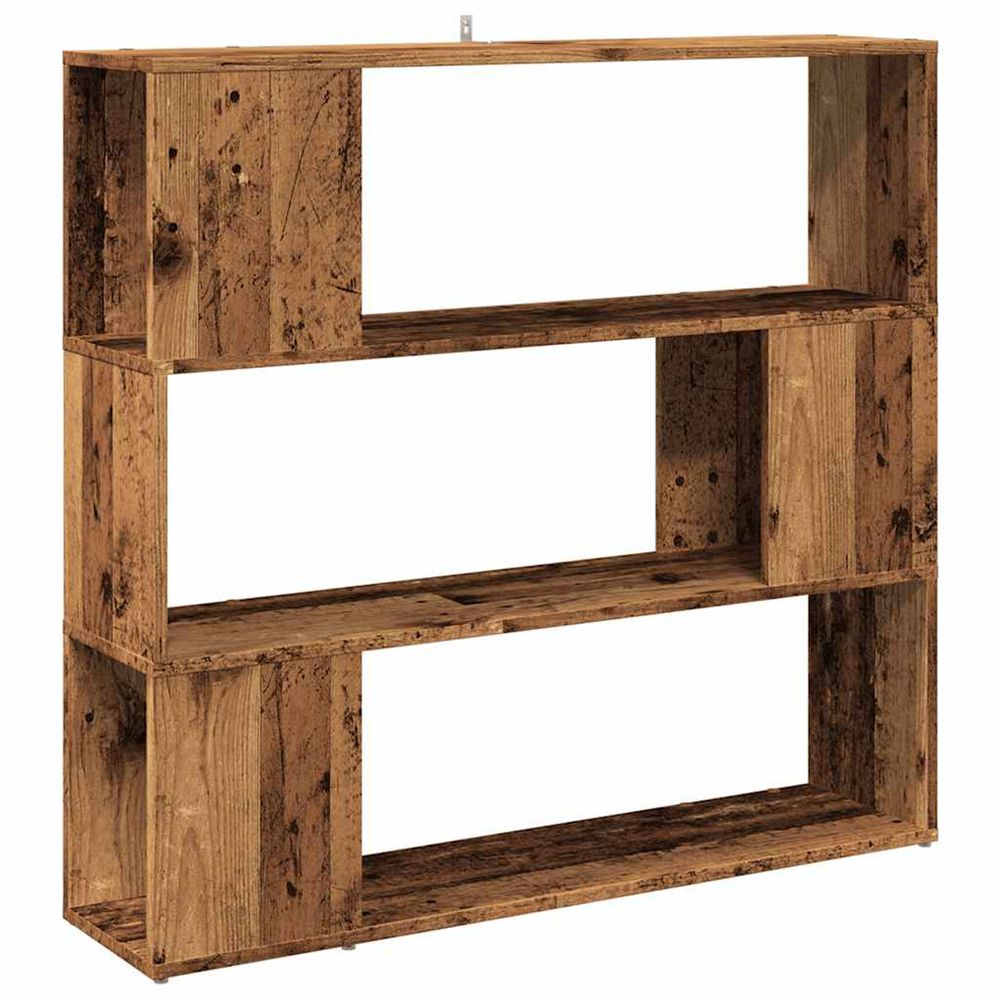 Bibliothèque/séparateur de pièce vieux bois 100x24x94 cm