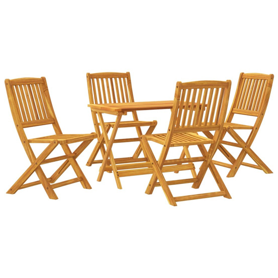 Ensemble à manger de jardin pliable 5 pcs bois massif d’acacia