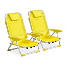 Lot de 2 fauteuils clic clac des plages en polyester jaune