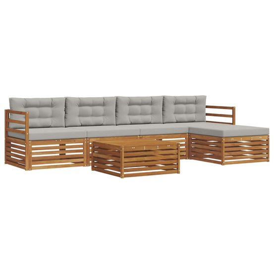 Ensemble de canapés d'extérieur 6 pcs gris naturel et clair