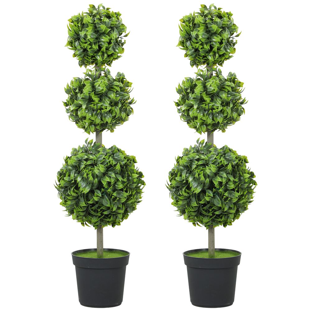 Lot 2 buis artificiels plastique intérieur extérieur anti-uv sans entretien 100cm vert