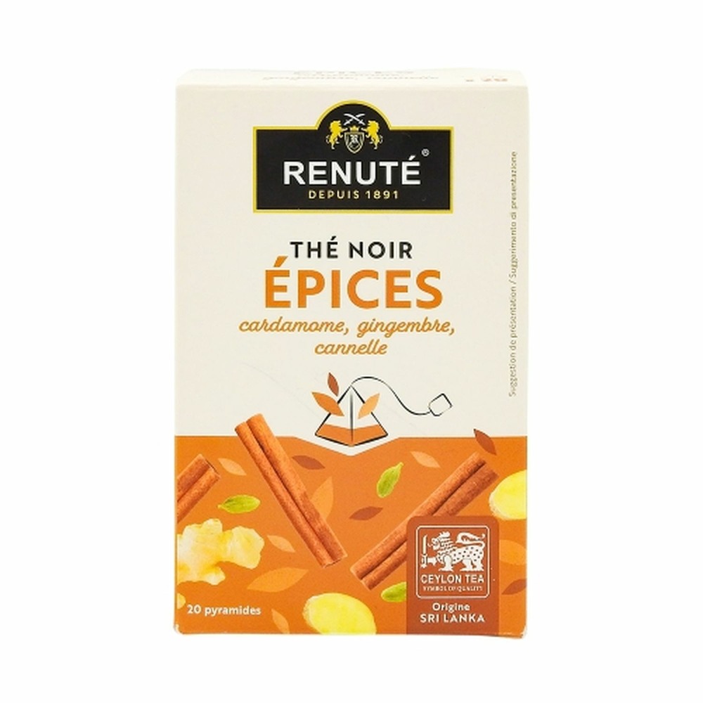 Thé noir aux épices et agrumes - 20 sachets - renuté